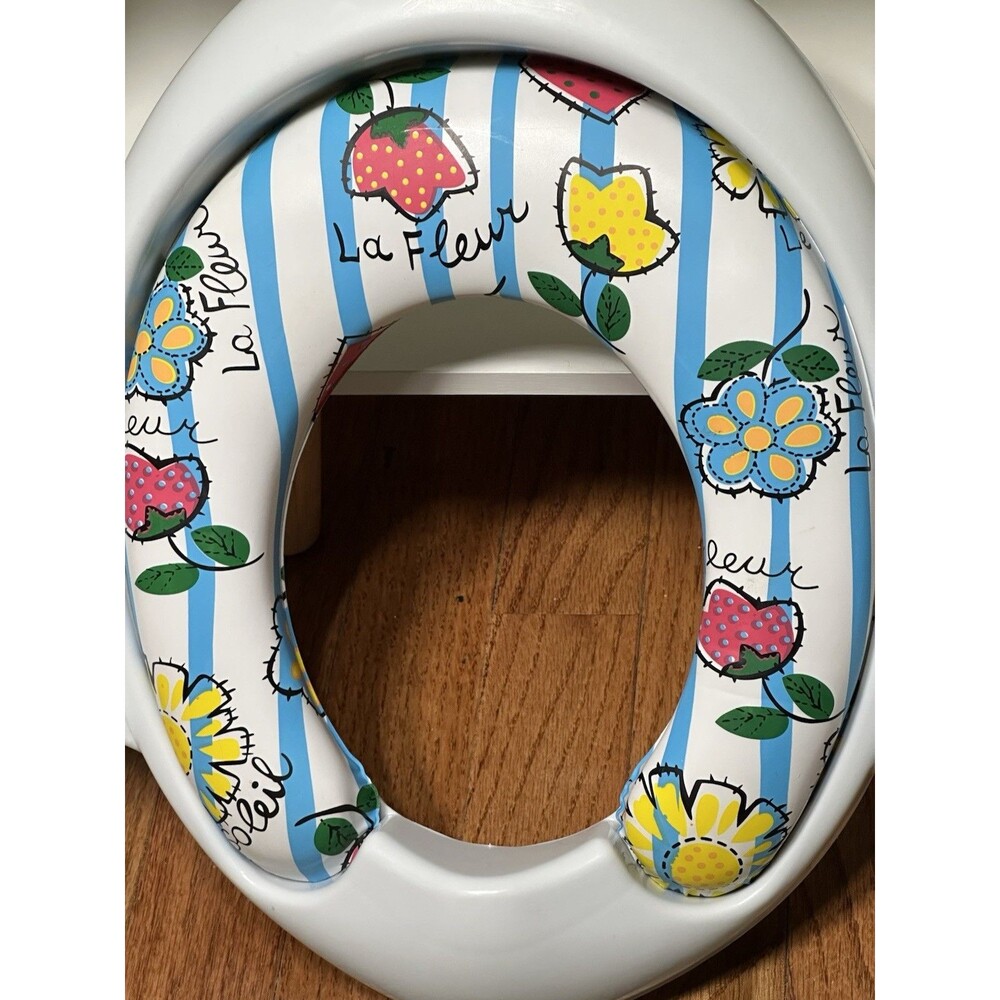 NEW Soft Baby Toilet Training Seat, Easy Lift Child Handles, Multi Colored